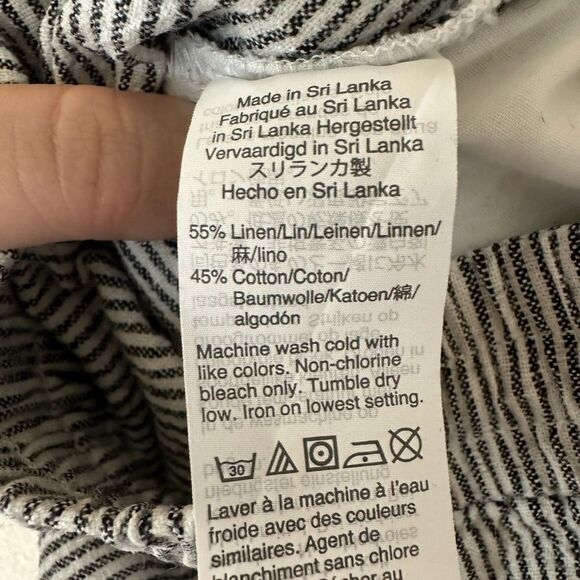 J Crew Women’s Linen Cotton Striped Drawstring Pants Size 0 - Picture 9 of 9